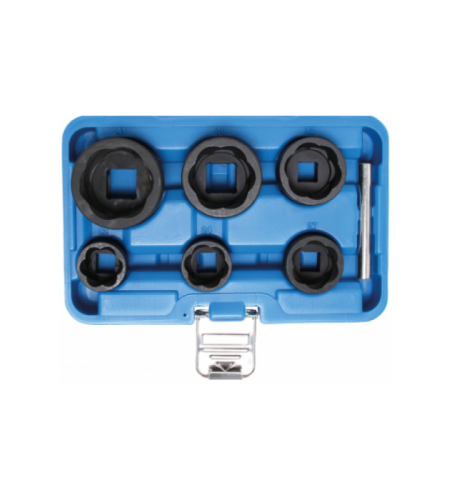 Spezial-Steckschlüssel-Einsatz-Satz / Schraubenausdreher | Antrieb Innenvierkant 12,5 mm (1/2