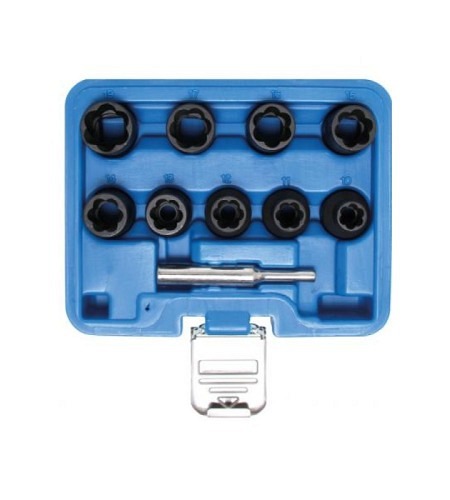 Spezial-Steckschlüssel-Einsatz-Satz / Schraubenausdreher | Antrieb Innenvierkant 12,5 mm (1/2