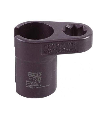 Lambdasonden-Einsatz | abgewinkelt | Antrieb Innenachtkant 12,5 mm (1/2") | SW 22 mm  | Schlitz 11 mm
