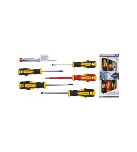 VDE-Elektriker- / Schraubendreher-Satz | Schlitz / Kreuzschlitz | 6-tlg.