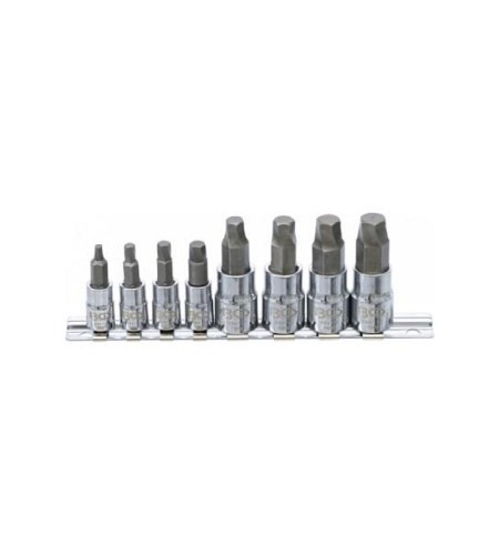 Schraubenausdreher-Satz | Antrieb 6,3 mm (1/4") / 10 mm (3/8") | für defekten Innensechskant 3 - 10 mm | 8-tlg.