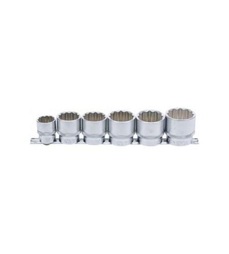 Steckschlüssel-Einsatz-Satz, Zwölfkant | Antrieb Innenvierkant 12,5 mm (1/2") | SW 24 - 38 mm | 6-tlg.