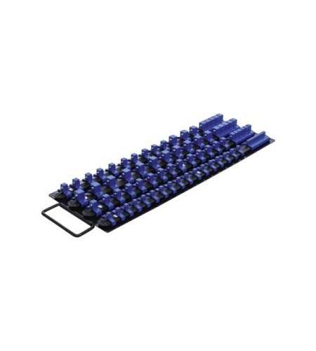 Aufsteckschienen-Set für Steckschlüssel-Einsätze | mit 80 Clips | für Einsätze 6,3 mm (1/4"), 10 mm (3/8"), 12,5 mm (1/2")