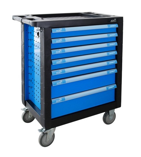 Werkstattwagen "LIGHTNING", 7 Schubladen, Himmelblau (RAL 5015)