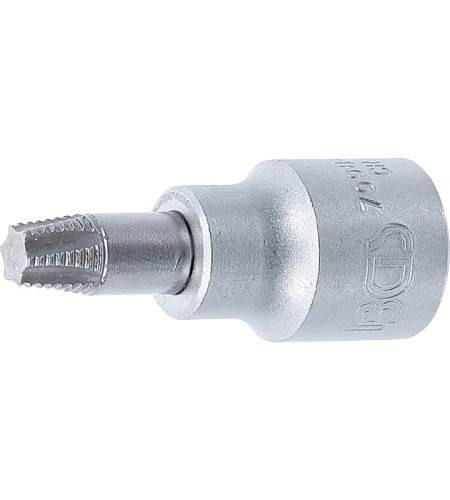 Schraubenausdreher-Bit-Einsatz | Antrieb Innenvierkant 10 mm (3/8") | für defektes T-Profil (für Torx) T40