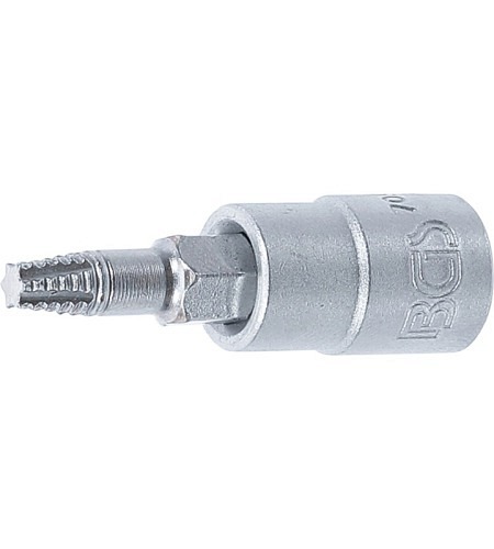 Schraubenausdreher-Bit-Einsatz | Antrieb Innenvierkant 6,3 mm (1/4") | für defektes T-Profil (für Torx) T20