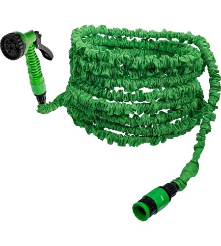 Wasserschlauch | Textil | flexibel | mit Garten-Handbrause mit 7 Funktionen | 7,5 - 22 m