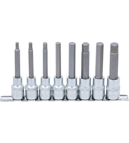 Bit-Einsatz-Satz | Antrieb Innenvierkant 12,5 mm (1/2") | Innensechskant 5 - 13 mm | 8-tlg.