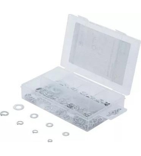 Federringe- / Unterlegscheiben-Sortiment | Ø 4 - 8 mm | 250-tlg.