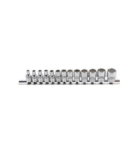 Steckschlüssel-Einsatz-Satz Zwölfkant | Antrieb Innenvierkant 6,3 mm (1/4") | SW 4 - 14 mm | 13-tlg.