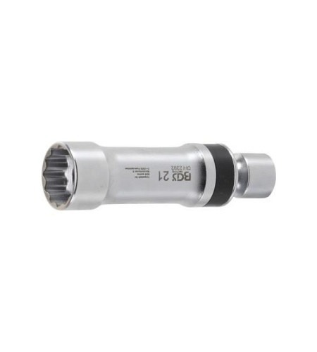 Zündkerzen-Gelenkeinsatz Zwölfkant mit Haltefeder | Antrieb Innenvierkant 10 mm (3/8") | SW 21 mm