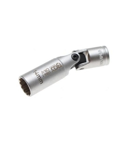 Zündkerzen-Gelenkeinsatz Zwölfkant | Antrieb Innenvierkant 10 mm (3/8") | SW 14 mm