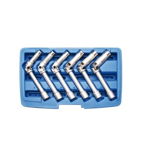 Glühkerzen-Gelenkschlüssel-Satz, Sechskant | Antrieb Innenvierkant 10 mm (3/8") | SW 8 - 16 mm | 6-tlg.