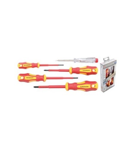 VDE-Elektriker-Schraubendreher-Satz | Schlitz/Kreuzschlitz | 5-tlg.