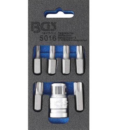 Schraubendreher-Bit-Satz | Antrieb Aussensechskant 10 mm (3/8") | T-Profil (für Torx) | 7-tlg.