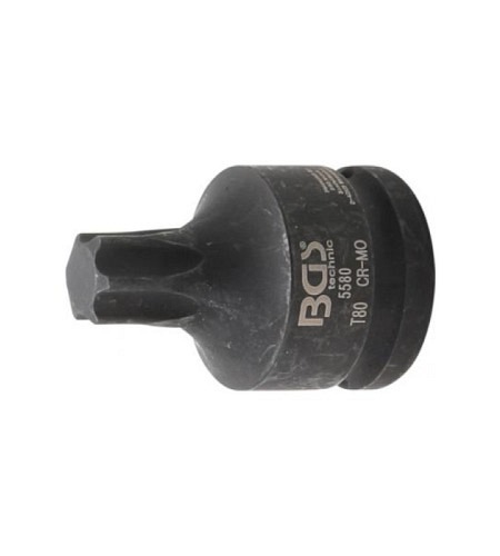 Kraft-Bit-Einsatz | Antrieb Innenvierkant 20 mm (3/4") | T-Profil (für Torx) T80