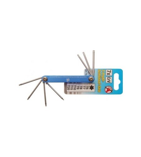 Klappschlüssel | T-Profil (für Torx) T6 - T20 | 7-tlg.