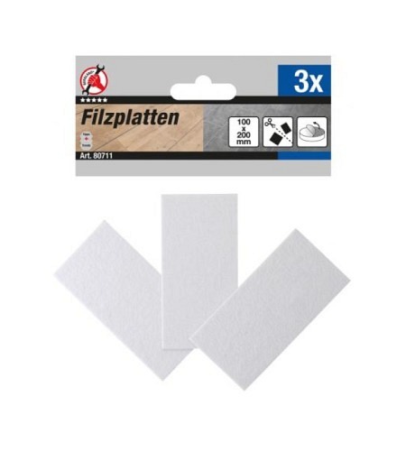 Filzgleiter | Platten | weiß | 100 x 200 mm | 3-tlg.