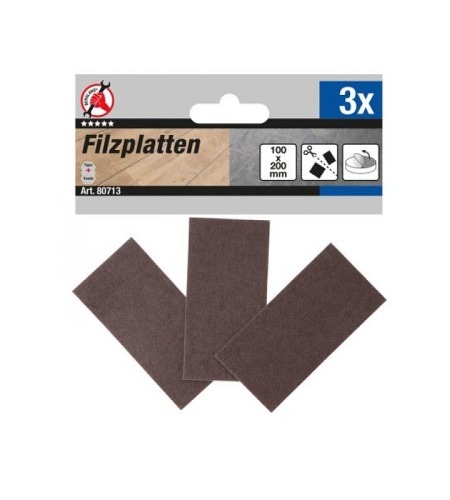 Filzgleiter | Platten | braun | 100 x 200 mm | 3-tlg.