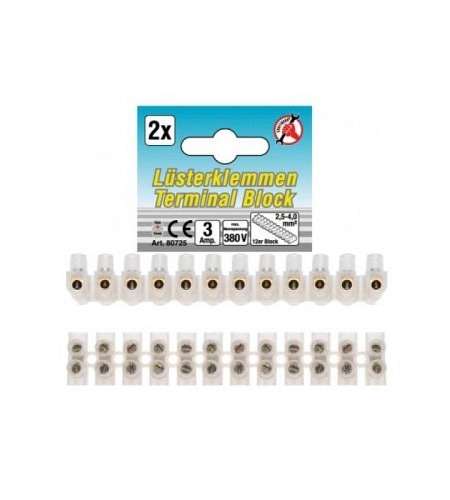 Lüsterklemmen | 2,5 mm² | 2 Stück | 12er Block