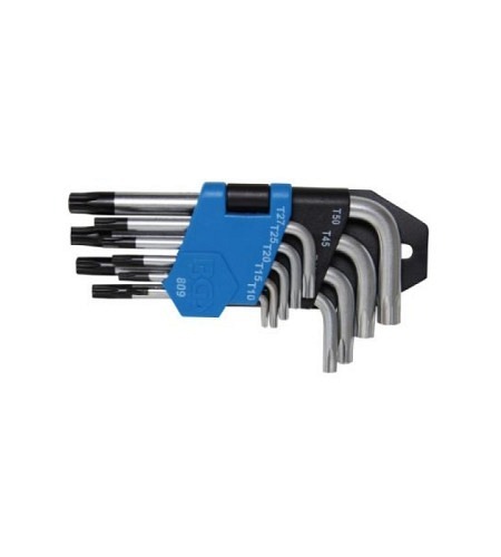 Winkelschlüssel-Satz | kurz | T-Profil (für Torx) mit Bohrung T10 - T50 | 9-tlg.
