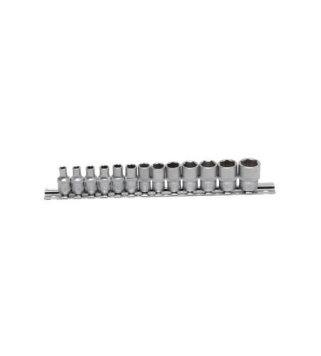 Steckschlüssel-Einsatz-Satz, Sechskant | Antrieb Innenvierkant 6,3 mm (1/4") | SW 4 - 14 mm | 13-tlg.