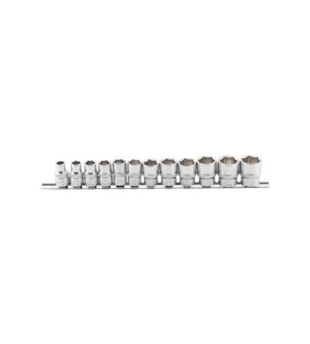 Steckschlüssel-Einsatz-Satz, Sechskant | Antrieb Innenvierkant 10 mm (3/8") | SW 8 - 19 mm | 12-tlg.