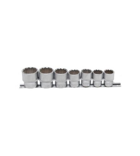 Steckschlüssel-Einsatz-Satz, Zwölfkant | Antrieb Innenvierkant 12,5 mm (1/2") | SW 20 - 32 mm | 7-tlg.