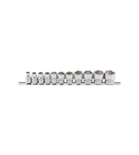 Steckschlüssel-Einsatz-Satz, Sechskant | Antrieb Innenvierkant 10 mm (3/8") | SW 5/16" - 7/8" | 11-tlg.