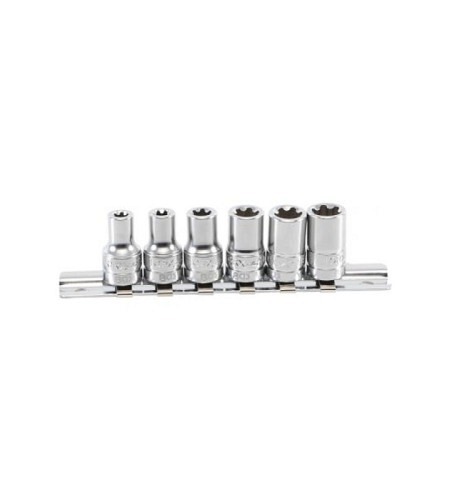Steckschlüssel-Einsatz-Satz T-Profil Plus (für Torx Plus) | Antrieb Innenvierkant 6,3 mm (1/4") | SW 6EP - 12EP | 6-tlg.