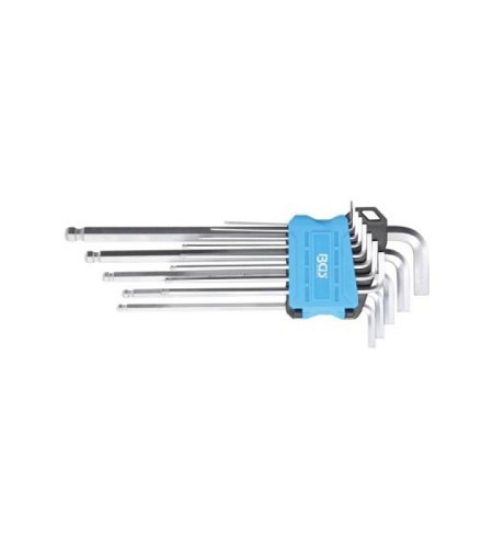Winkelschlüssel-Satz | extra lang | Zollgrößen | Innensechskant/Innensechskant mit Kugelkopf 0.05" - 3/8" | 13-tlg.