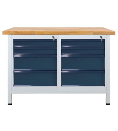 ADB Werkbank "Premium" mit 8 Schubladen, B 1200 x T 600 x H 840 mm